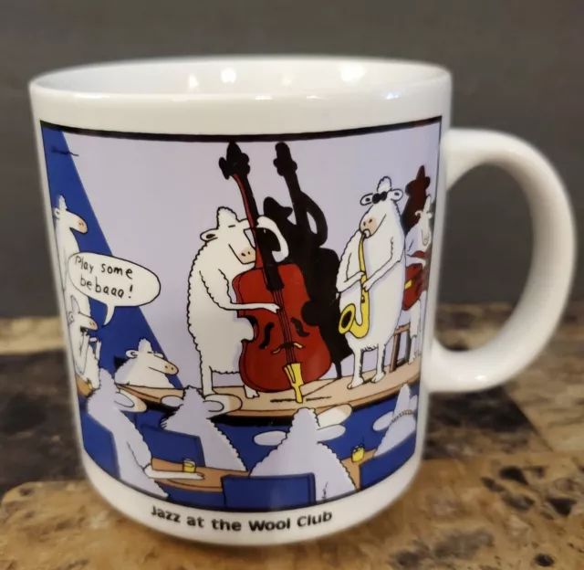 Vintage Far Side Mug Jazz at the Wool Club 12 oz Gary Larson 1987 EUC
