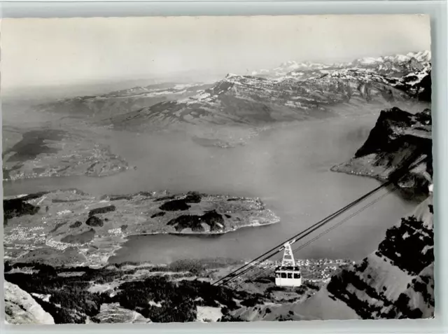 10139204 - Pilatus Schwebebahn - Blick auf Vierwaldstaettersee AK Bergbahn 1965