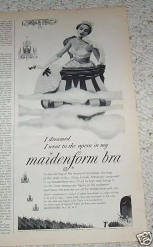 RARE! 1958 MAIDENFORM BRA Lingerie I Dreamed I Had Tea For Two = Print AD