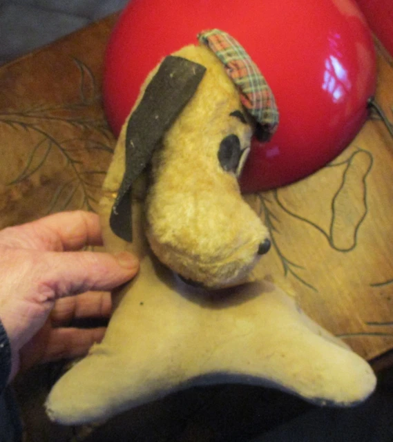 Ancienne peluche chien gris noir blanc RECREA 2000
