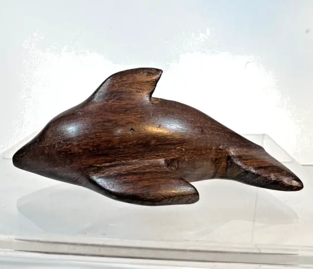 Carved Ironwood Whale Figurine 4.25 in. long