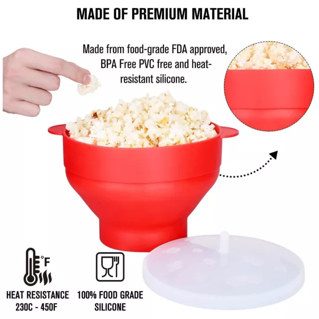 Popcorn Maker Cup Home Pop Corn Popper Machine Cooker Snack Hot Microwave Bowl 3