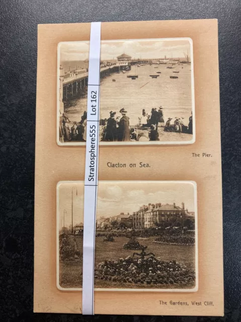 Vintage Postcard 1914 The Pier & the Gardens West Cliff Clacton on Sea Essex