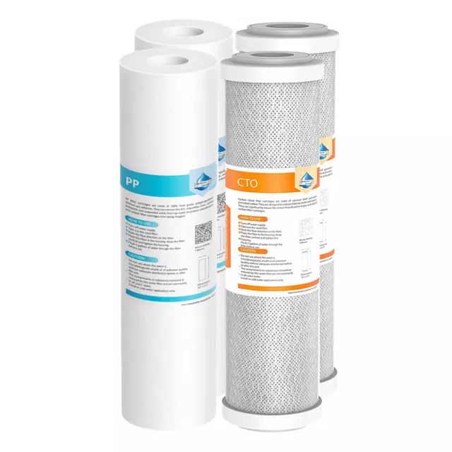 2-Stage 5 Micron Sediment CTO Carbon Block Water Filter Replacement Cartridges