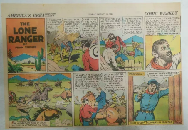 Lone Ranger Sunday Page by Fran Striker and Charles Flanders from 1/26/1941