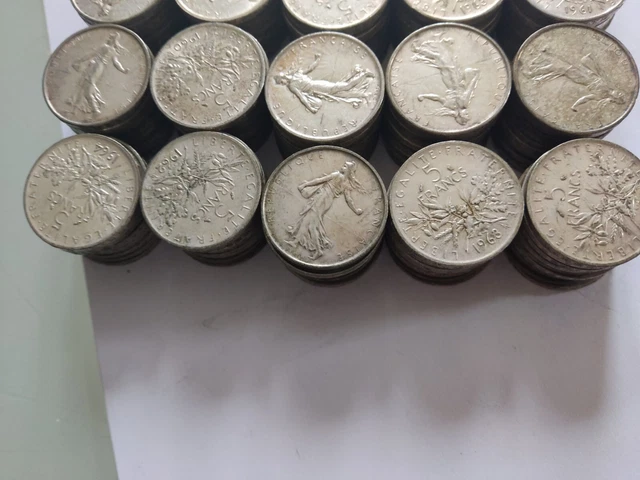Lot De Pièces De 5 Franc Argent