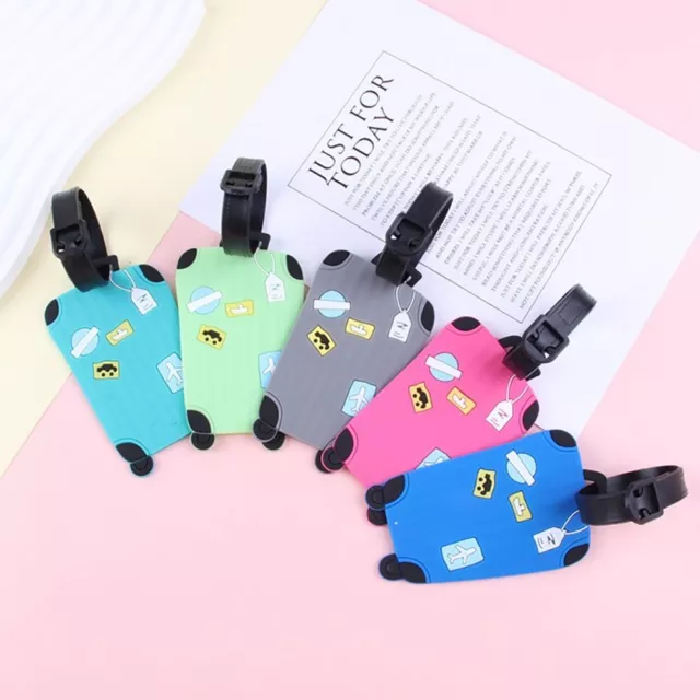 Cute Cartoon Suitcase Labels Baggage Suitcase Name ID Tags Silicone Luggage Tag