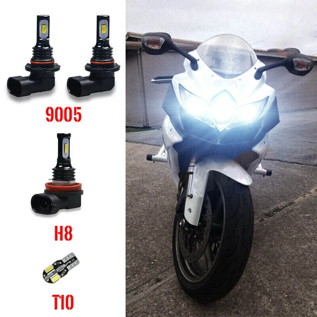 Kit de bombillas de estacionamiento de faros LED 4 piezas blancas para Suzuki GSXR 600 750 2008