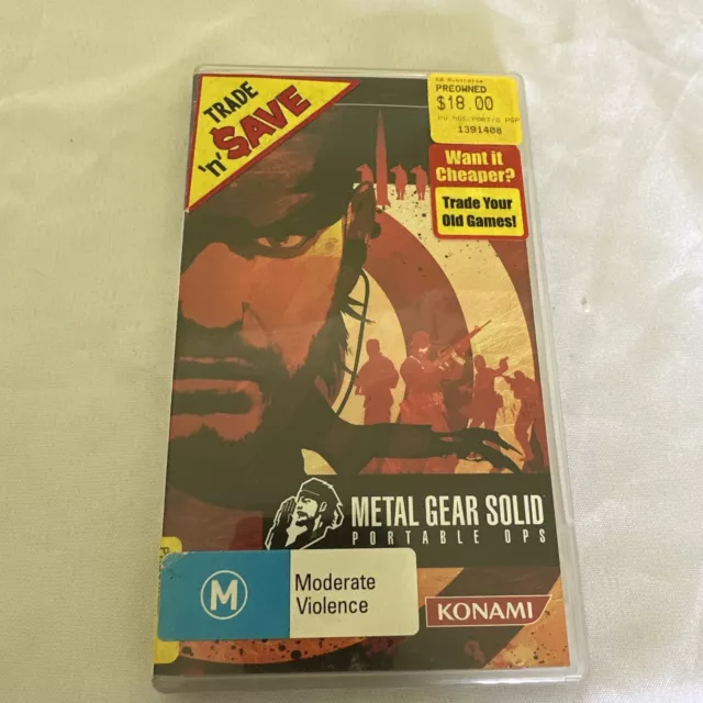 metal gear solid portable ops sony psp game PAL free postage