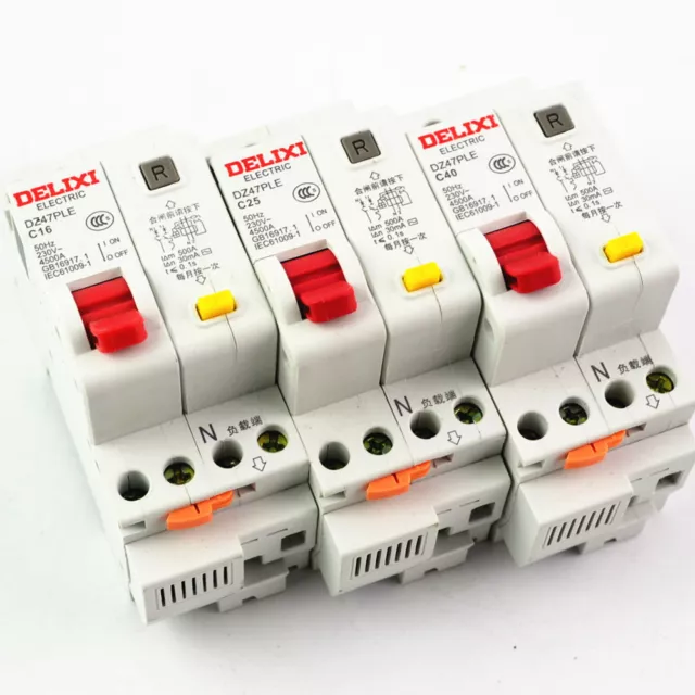 1Pcs RCBO Circuit Breaker RCD 1P+N 230V 10A 16A 20A 25A 40A