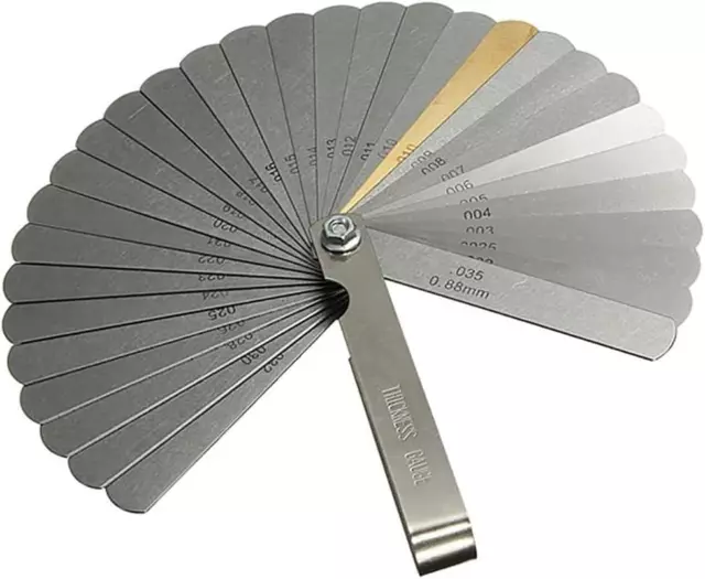 Feeler Gauge Set, 32 Blades Steel - Metric & Imperial - Spark Plug Gap Tool