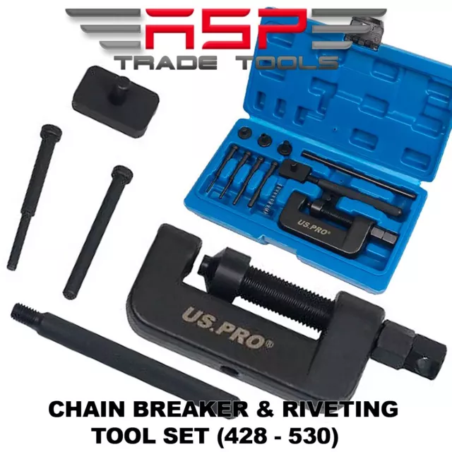 US PRO TOOLS Chain Breaker & Riveting Tool Set (428 - 530) 6826