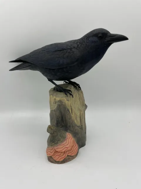 Common Raven Original Wood Carving