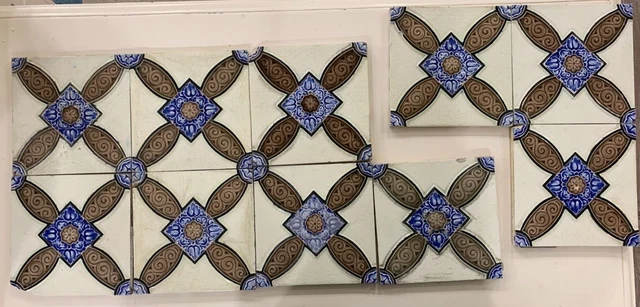 England richards antique tiles majolica c 1900 vintage rare collectible nouveau