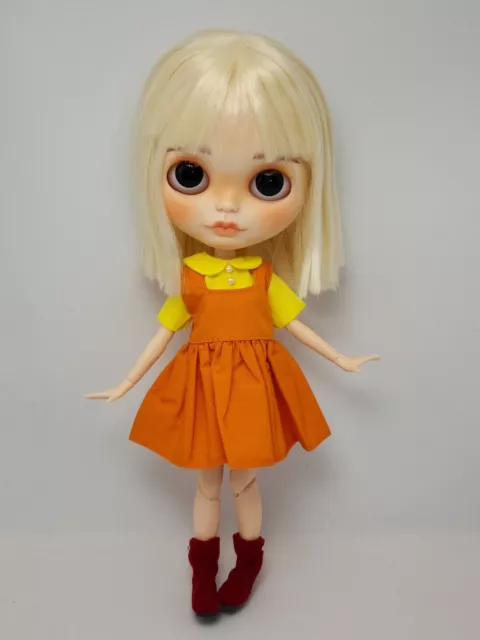 Juego de 1x JUEGO DE MUÑECAS JUEGO CALAMAR ROPA UNIFORME HECHA A MANO para 1/6, Neo Blythe, HELADO