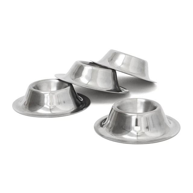 Coquetiers en inox 4 pièces avec bord argenté vaisselle petit-déjeuner