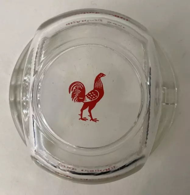 Courage Ale Ashtray - Rare Vintage Clear Glass Red Lettering 51/4” - VGC 3