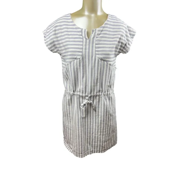 Handmade mama latte nursing breastfeeding striped dress adjustable waist medium