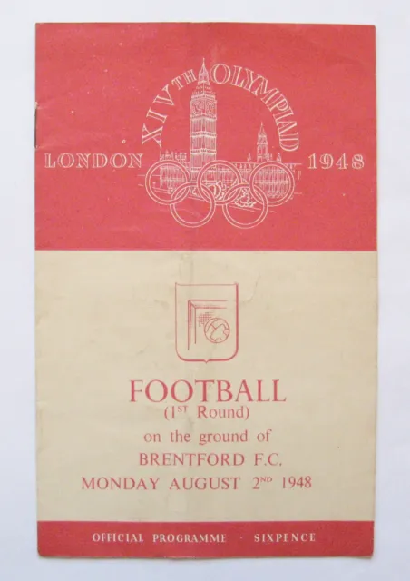 1948 London Olympics Football ITALY v USA AMERICA @ BRENTFORD *Good Condition*