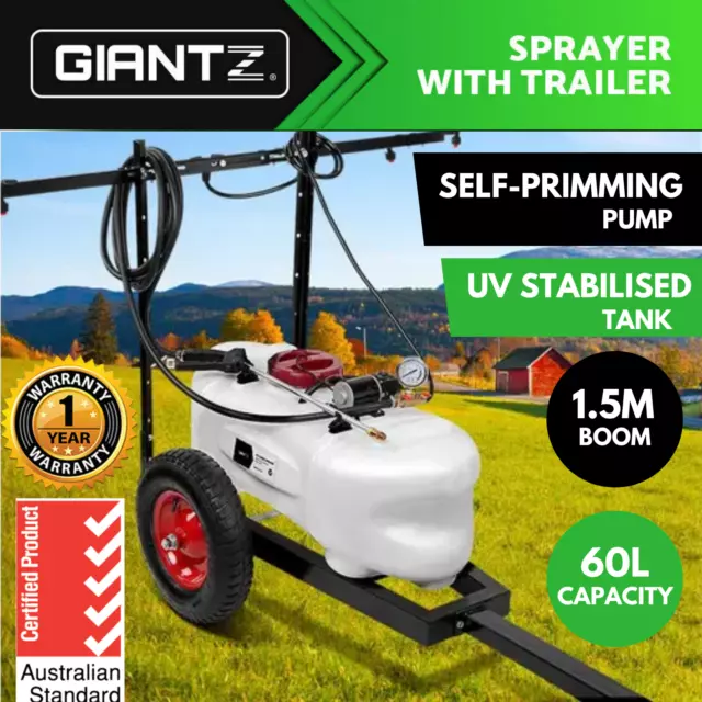 60L Weed Sprayer ATV Spray Tank Chemical Farm Spot Trailer Mower Garden Yard