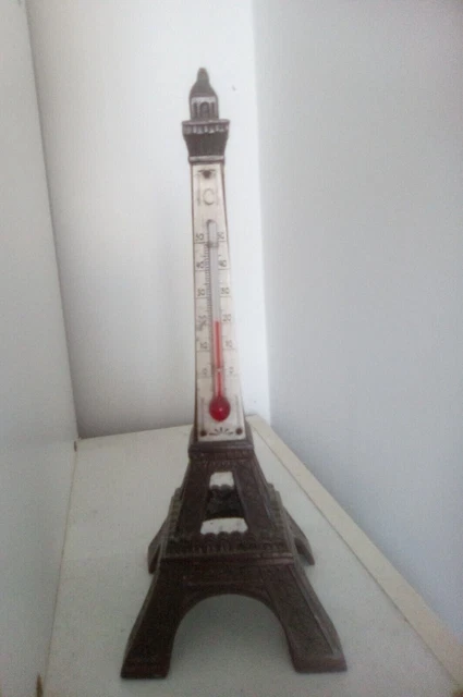 Souvenirs de Paris .Tour Eiffel thermomètre hauteur 23 cm bon état