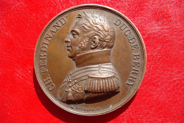 1820 France Medal Assassination of Ferdinand Duc de Berry By Paul Joseph Raymond 3