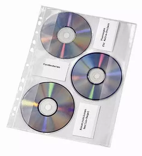 10 x Veloflex DIN A4 CD-Hülle für je 3 Stück CD / DVD Box transparent 4359000