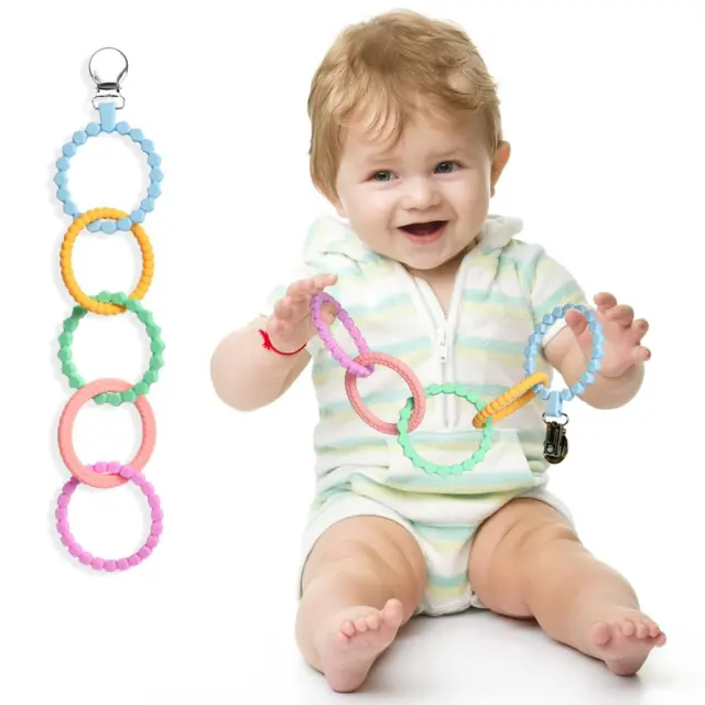 Ainiv Perlen Beißringarmbänder, Silikon Beissring Baby, Zahnungshilfe Für Kinder