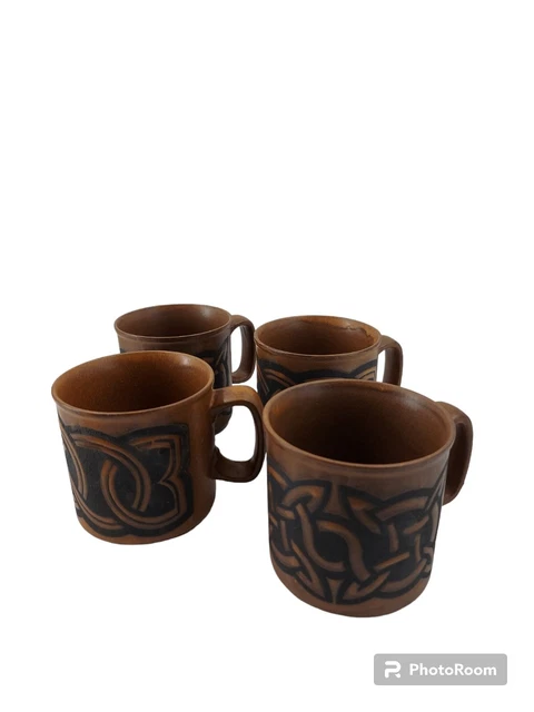 Vintage Dunoon Pottery Celtic 3.25" Coffee Mug Tea Cup Stoneware Scotland