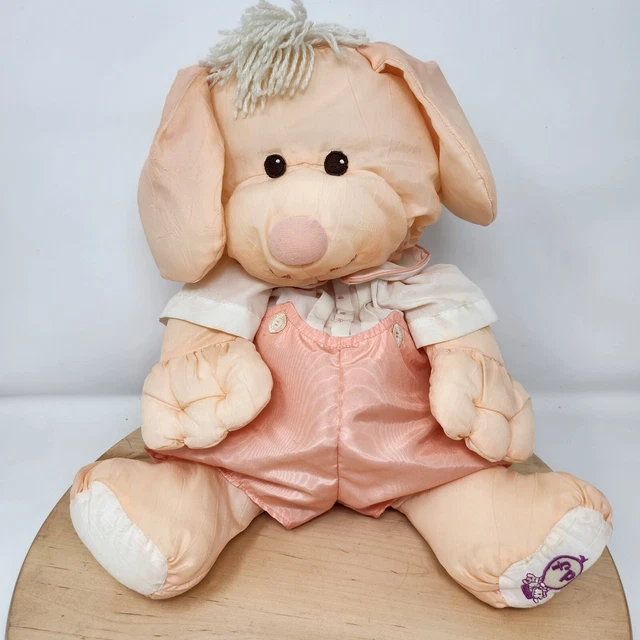 Vintage Fisher Price Dog Puffalump Stuffed Animal Plush Puppy Peach 1986 Toy