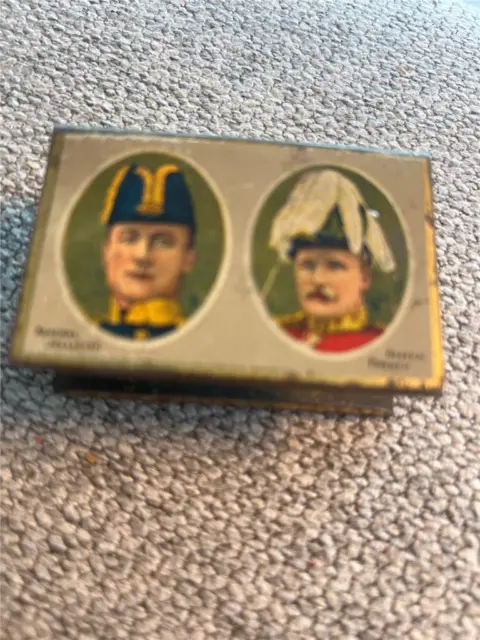 World War I Matchbox Holder. Jellico, French, Kitchener. RARE