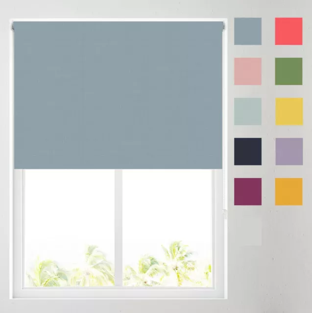 Plain Coloured Thermal Blackout Roller Blinds - FREE CUT TO SIZE OPTION