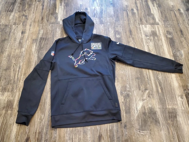 Authentic 2020 Nike NFL On Field Detroit Lions Crucial Catch Hoodie Sz S