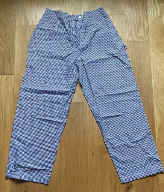 Chefhose BonChef blau kariert Stil T004 klassische Damenhose Größe 38