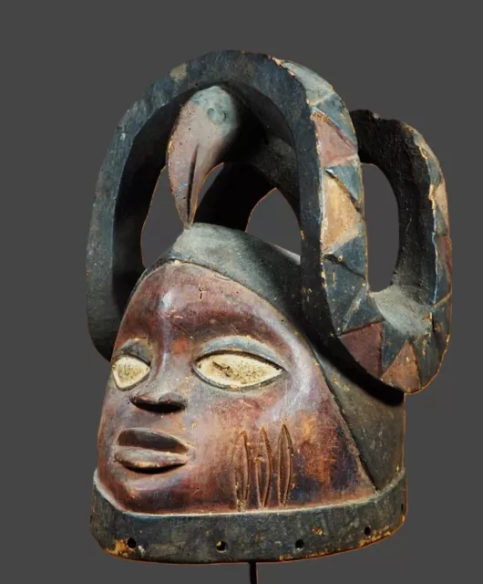 Art africain. Masque "gelede". Ethnie Yoruba. Nigeria. Afrique.