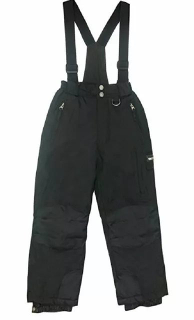 New 32 Degrees Weatherproof Medium 10/12 Black Snow Ski Pants Zip Off Suspenders