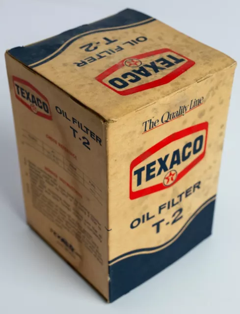 Vintage Texaco Advertising T-2 (T 2) Oil Filter With Box , New Old Stock 2
