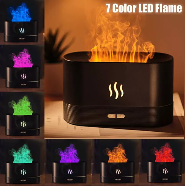 RGB Flame Humidifier Aroma Essential Oil Diffuser Ultrasonic Air Aromatherapy