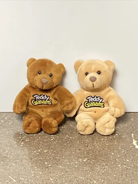 Vintage TEDDY GRAHAMS Promo Plush Beanie Bears Lot of 2 Advertisement Cookies