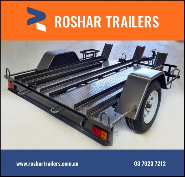 Motor Bike 6X4 Trailer With 3 Channels, Loading Ramp & New Tyres