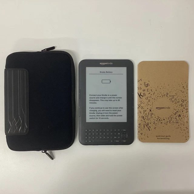 Amazon Kindle Keyboard Generation 3 w/ Black Case & Manual NOT WORKING (3) W#939