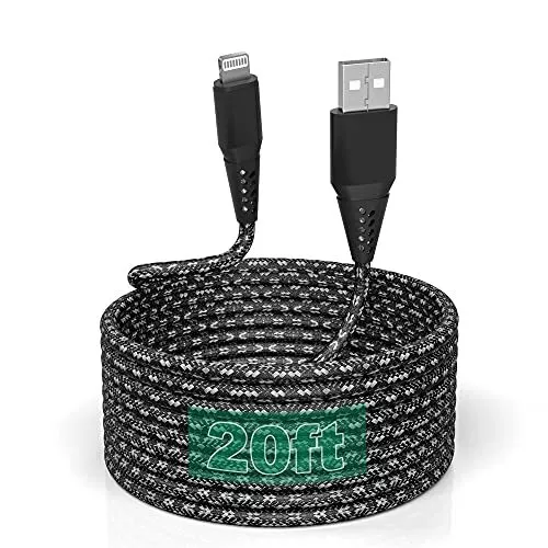 iPhone Charger Cord 20FT/6M [Apple MFi Certified] Lightning Cable Extra Long ...