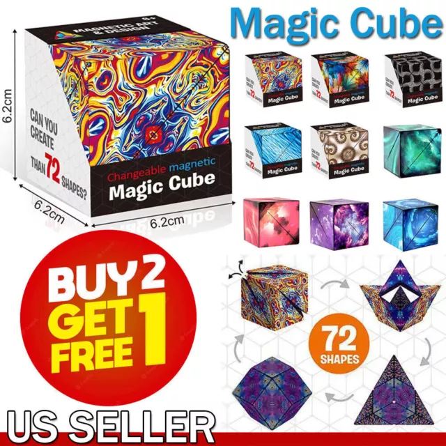 3D Magic Cube Shashibo Shape Shifting Box Anti Stress Hand Flip Puzzle Toys