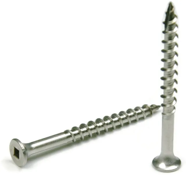 Stainless Steel Deck Screws Square Drive Wood #8 x 2" Qty 1000 2