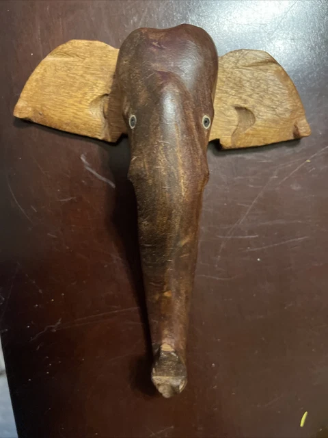 Awesome elephant hand carved wooden childrens door hook