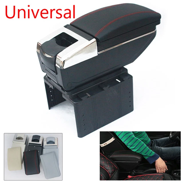 1PC Universal Car Central Console Container Armrest Case PU Center Storage US