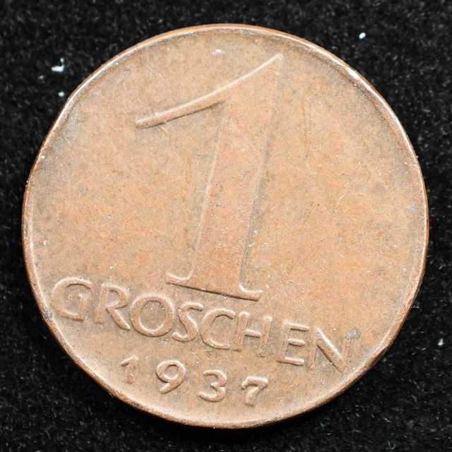 Austria 1 Groschen 1937, Coin, Km# 2836, Inv#D491