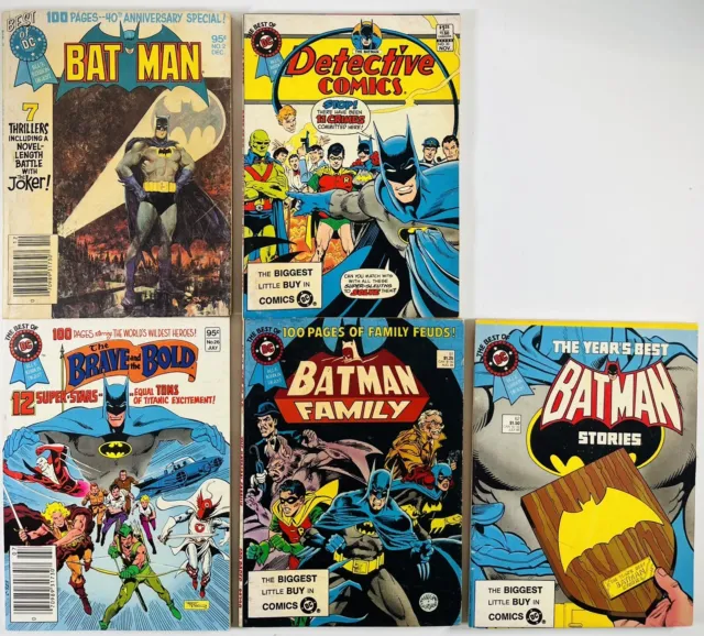 Lot Of 5 Batman Best Of Dc #2-62 Run Blue Ribbon Digest 1979 Vf