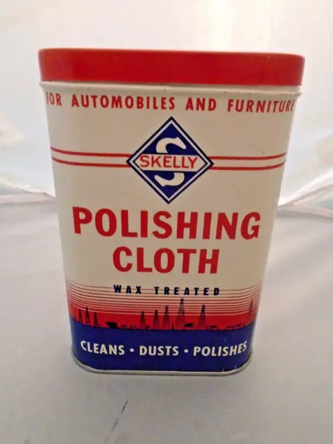 Vintage Skelly Oil Co. Polishing Cloth Tin W/ Cloth