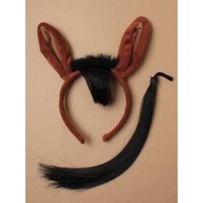 Horse Ears and Tail Set Headband Fancy Dress Costume Accessory One Size Fit ALL